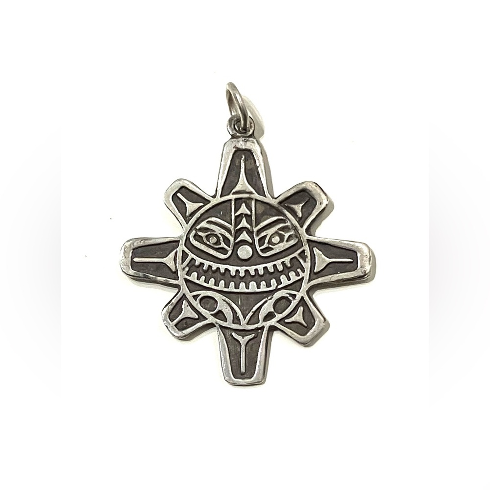 Sterling Silver Haida Sun Pendant
